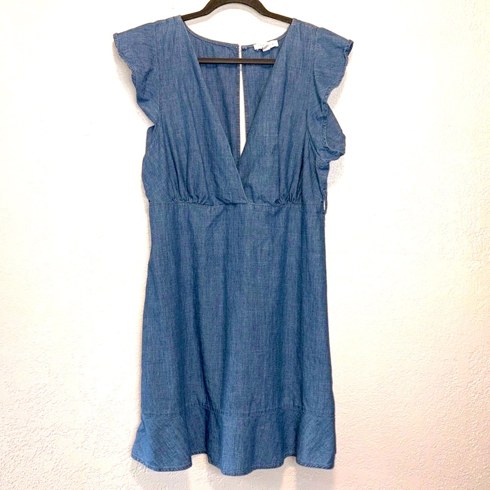 Topshop chambray cap sleeve dress size 10